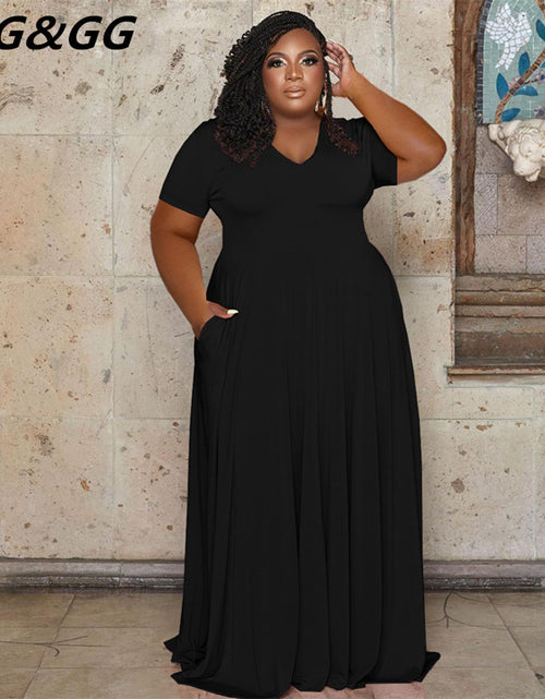 Load image into Gallery viewer, A-Line Long Plus Size Dress
